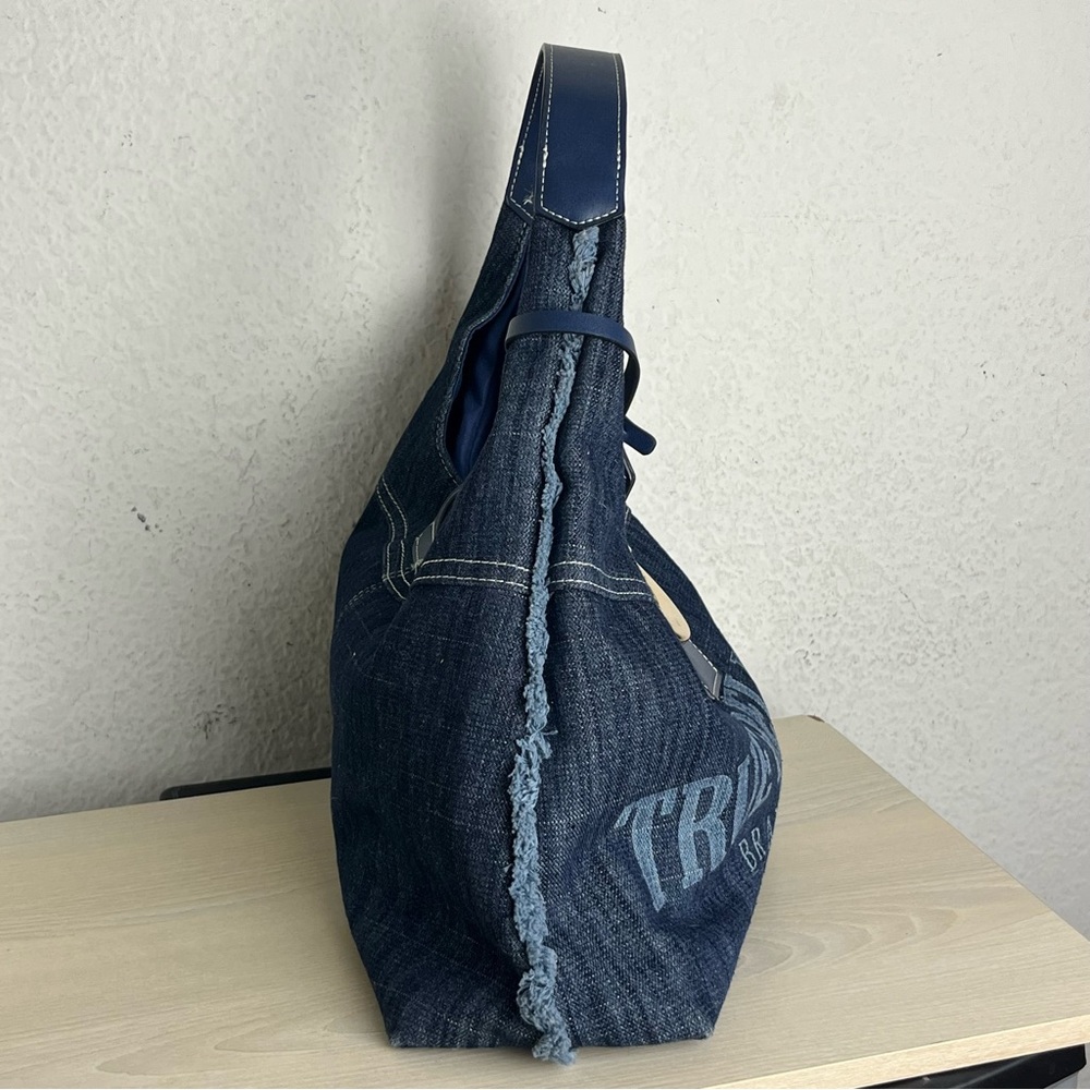 True Religion Denim Hobo Bag Y2K Blue Shoulder - Picture 11 of 14